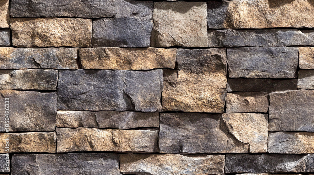 Fototapeta premium Close-Up of Rustic Stone Wall with Weathered Texture