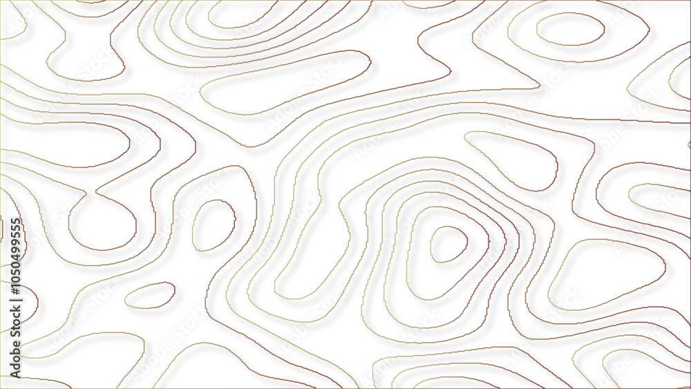 Topographic map contour background. Contour map vector. Topographic map contours in hilly or mountainous terrain. 