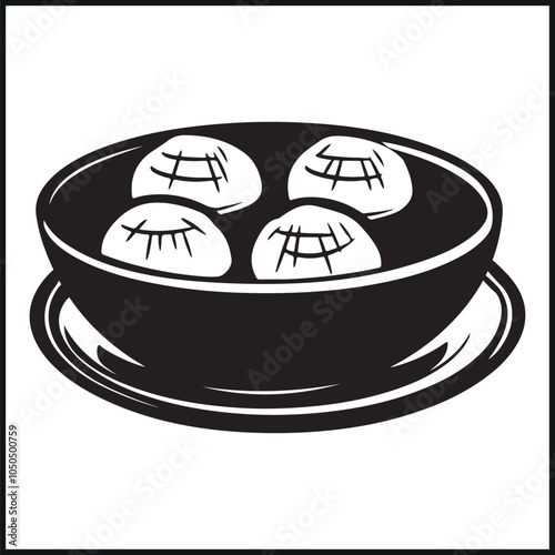 Dim Sum Silhouette, Dumpling icon, Steamed momos