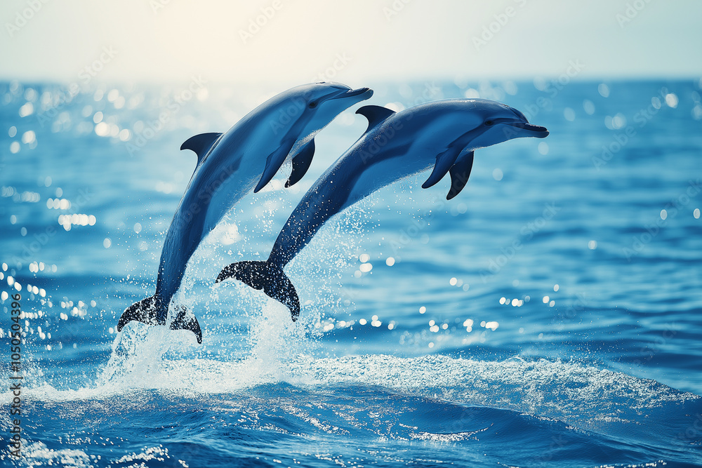 Fototapeta premium dolphins jumping out of the water
