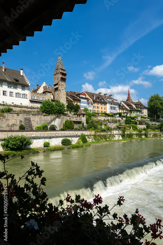 River Reuss and Historic Architecture of swiss Bremgarten