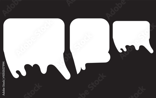 Slime objects. Geometric slimed elements on isolated background. Black and white illustration