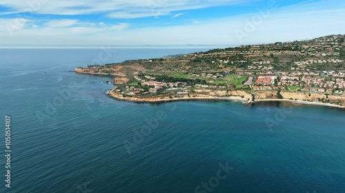 Flying Towards Vincente Point Over Abalone Bay in  Palos Verdes, California