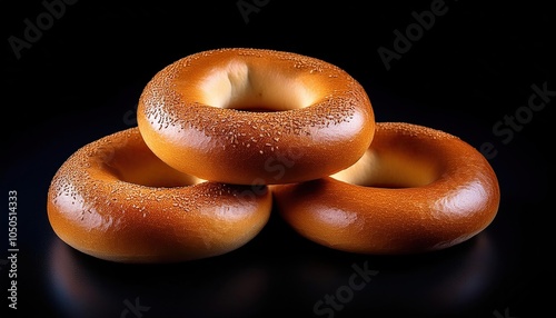 Bagels on a black background  photo