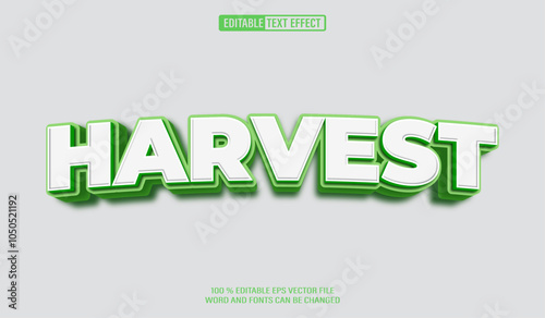 Editable 3d text style effect - Harvest text effect Template