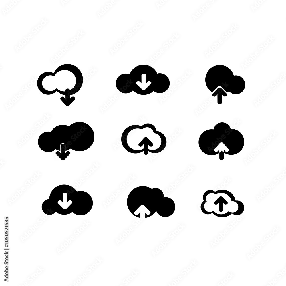 Obraz premium cloud icons set