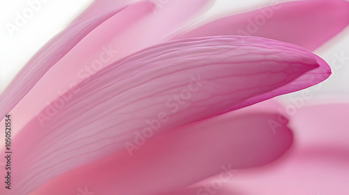 A close-up view of delicate pink flower petals showcasing intricate textures and colors.
