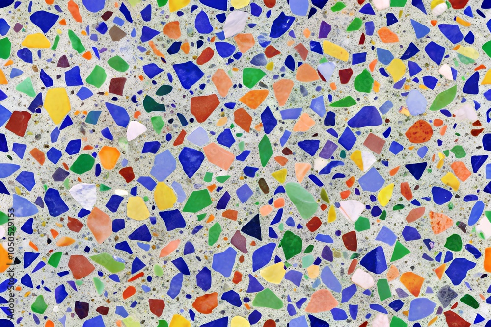 Terrazzo background with a mix of vibrant blue, green, and yellow tones, showcasing colorful stone fragments for a bold and dynamic design. Terrazzo background with a mix of vibrant blue, green, and yellow tones, showcasing colorful stone fragments for a bold and dynamic design.