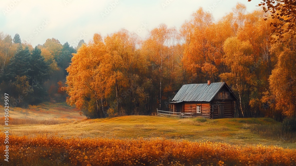 Fototapeta premium Russian Countryside in Fall 