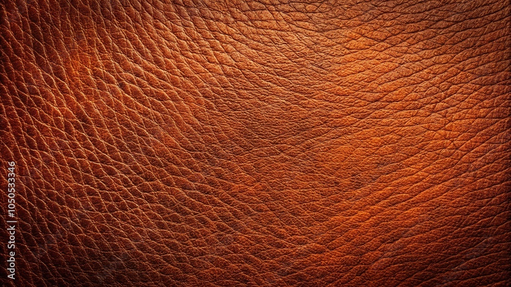 Fototapeta premium genuine leather texture background in dark brown and orange hues for decoration