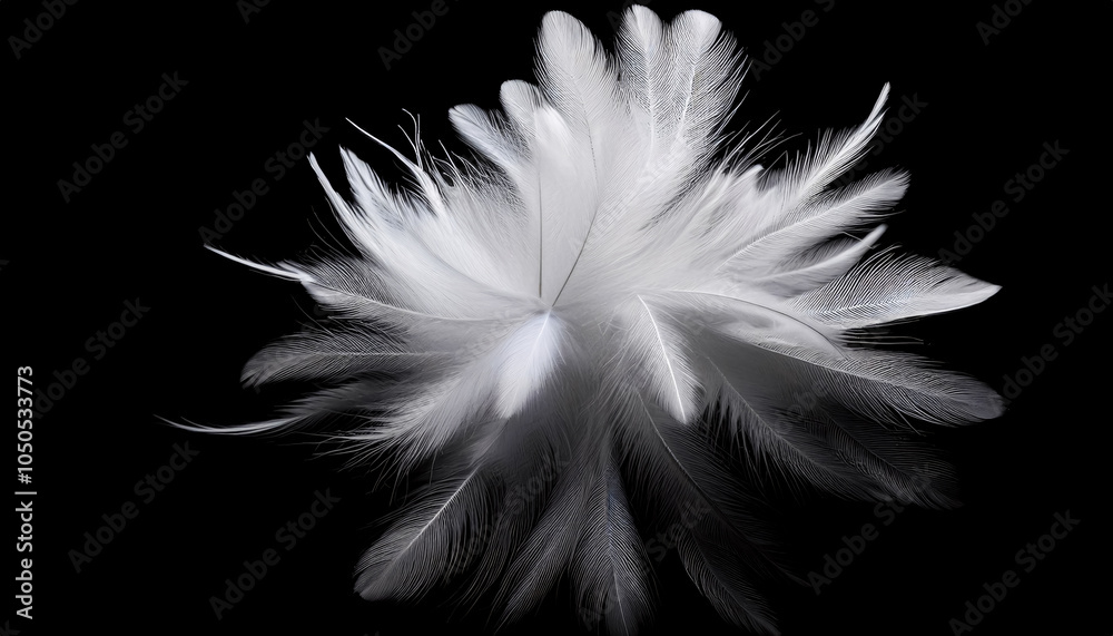 Obraz premium Elegant Close-Up of Soft White Feathers in Gentle Motion