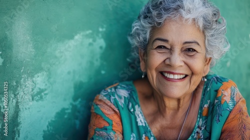 Smiling Elderly Brazilian Woman with Joyful Expression and Warmth