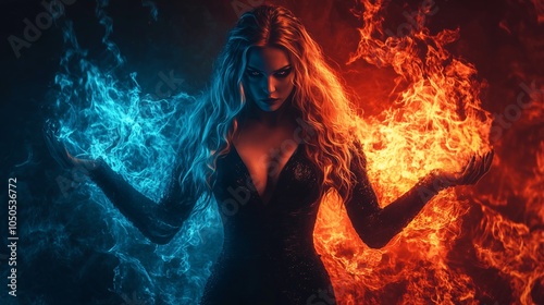 Elemental Sorceress of Fire and Ice