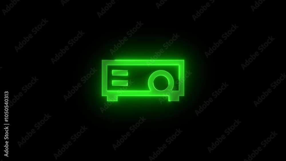 Projector stroke icon glowing neon animation Projector stroke icon glowing neon animation