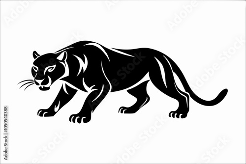 Stealthy Cougar Silhouette Design