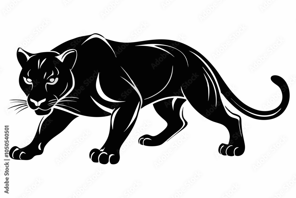 Obraz premium Stealthy Cougar Silhouette Design