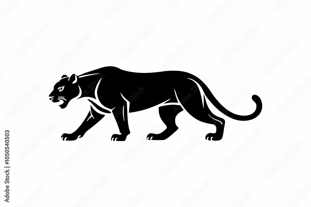 Fototapeta premium Stealthy Cougar Silhouette Design