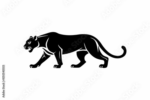 Stealthy Cougar Silhouette Design