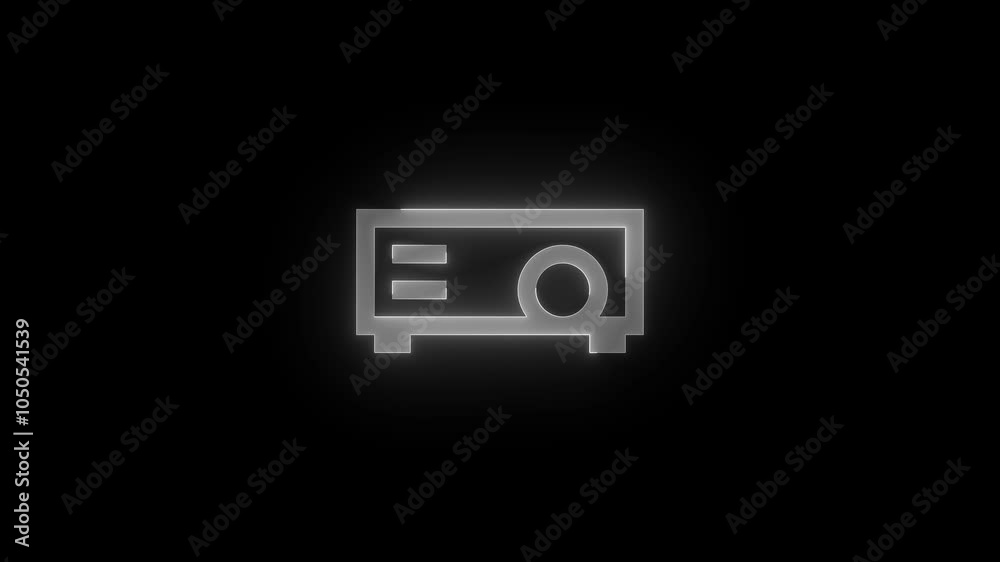 Projector stroke icon glowing neon animation Projector stroke icon glowing neon animation