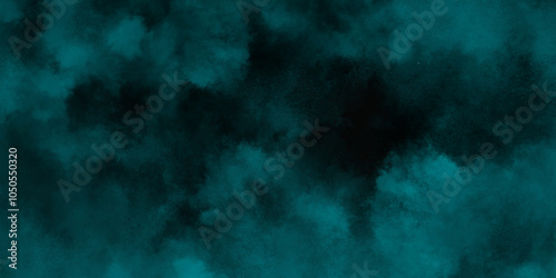 abstract cloud and vapor texture background. Black and Green smoke aquarelle smudge illustration smooth grungy smokey light pastel colors ink glow. Teal color powder explosion	
