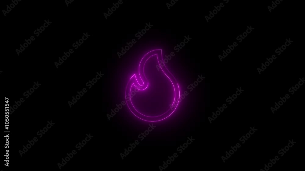 Neon calories icon glowing black background animation Neon calories icon glowing black background animation
