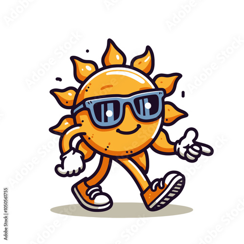 Wallpaper Mural Cartoon sun character mascot isolated vector illustration Torontodigital.ca