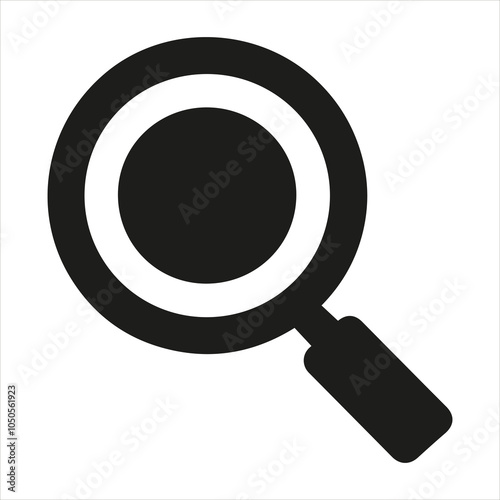 Search magnifying glass flat icon for apps and websites