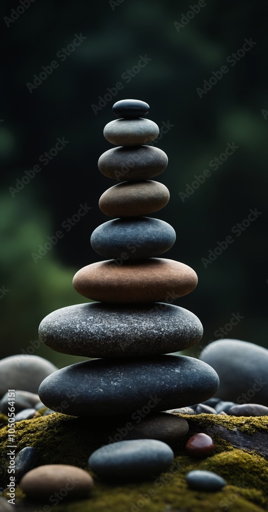 Balancing stones mobile wallpaper, dark background Balancing stones mobile wallpaper, dark background