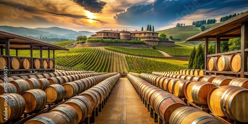 Scenic winery in Antinori nel Chianti Classico region with vineyards photo