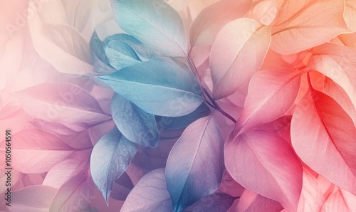 Beautiful Foliage in Pastel Colours. Contemporary Design Background. photo