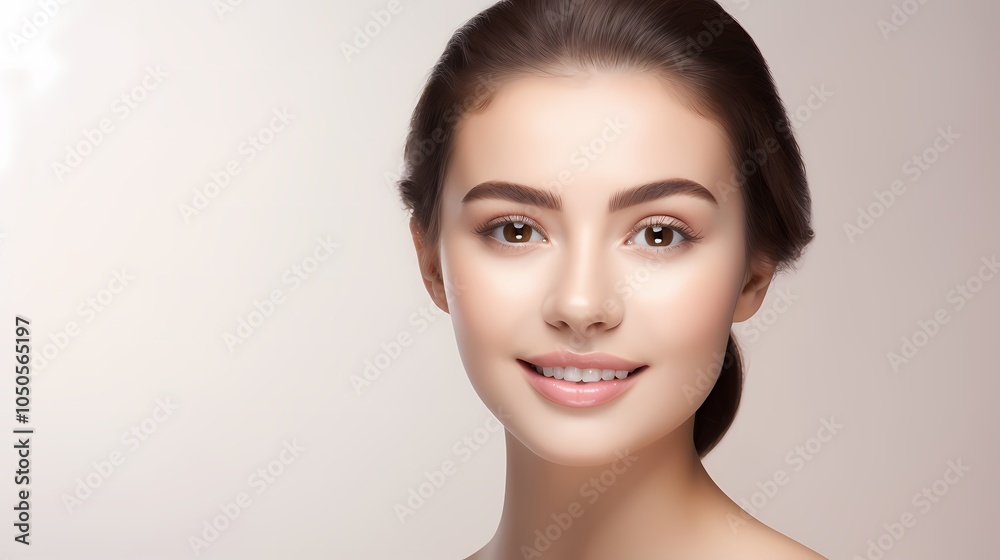 Portrait of a woman with a serene expression, symbolizing beauty and elegance. Portrait of a woman with a serene expression, symbolizing beauty and elegance.