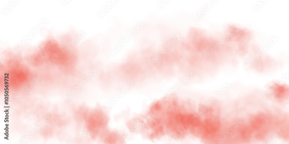 Fototapeta premium Fantastic red smoke. Magic smoke. Smog cloud on podium or stage. Fog vapor over ground or water surface, magic haze. PNG.