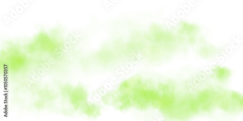 Fantastic green smoke. Magic smoke. Smog cloud on podium or stage. Fog vapor over ground or water surface, magic haze. PNG.
