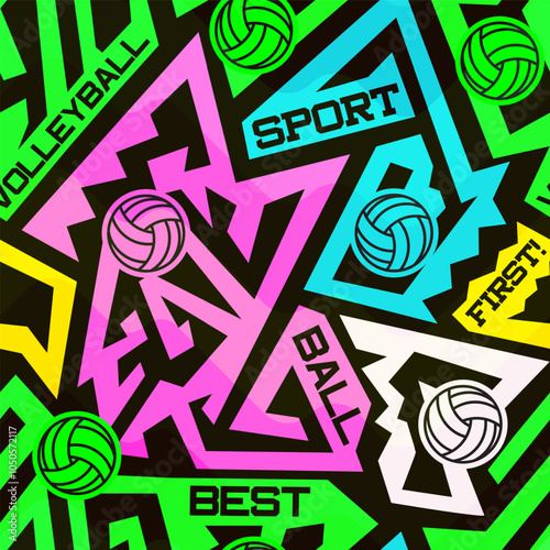 Sport colorful seamless pattern