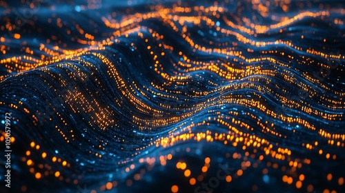 Mesmerizing digital waves of light and color in fluid motion displaying unique patterns and textures