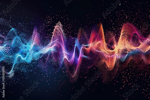 colorful Audio waveform modern conceptual hi tech, mechanical technology background