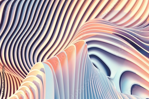 elegant warped lines colorful background. contemporary modern conceptual creative backdrop with multicolor variable width stripes