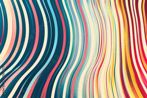 elegant warped lines colorful background. contemporary modern conceptual creative backdrop with multicolor variable width stripes