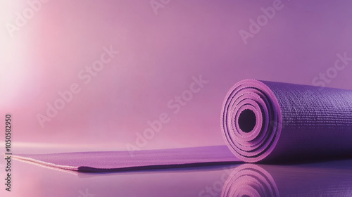 A yoga mat rolled up