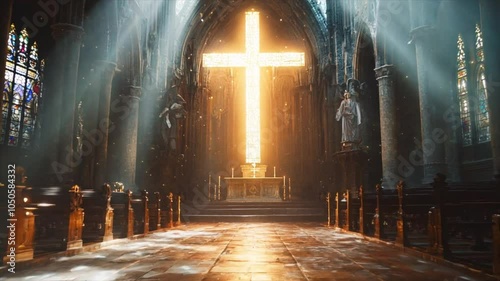 Glorious Christian Cross in Church Generative AI