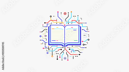 AI intelligence knowledge learning concept graphic vector background