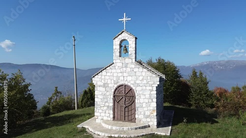 Beautiful old church in autumn colors, nature.