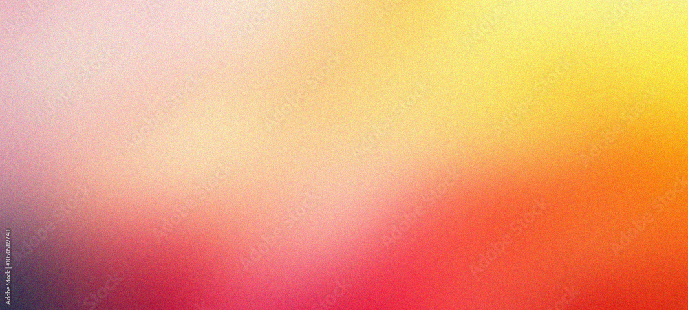 Obraz premium Vibrant summer color gradient background grainy orange blue yellow white noise texture banner retro poster header cover design
