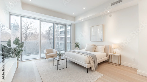 Small Bedroom in a condo clean design light