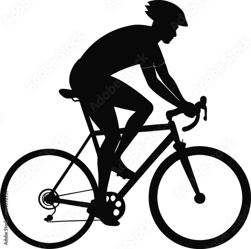 silhouette of a cyclist