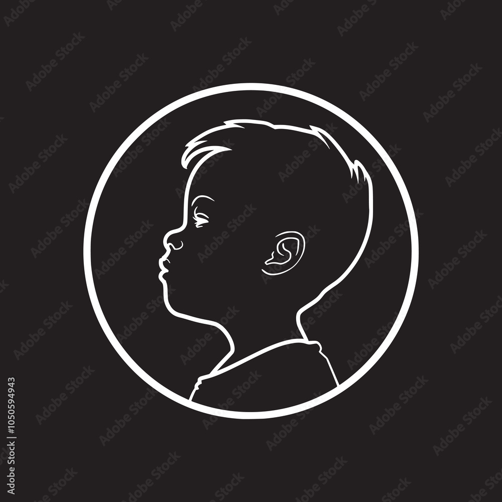 A minimalist line drawing of a boy. Vector illustration. AI generated. A minimalist line drawing of a boy. Vector illustration. AI generated.