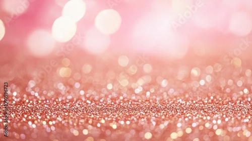 Shimmering pink and gold bokeh lights create a dreamy, festive background, AI