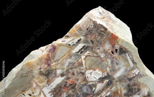 Agatha mineral stone isolated on black