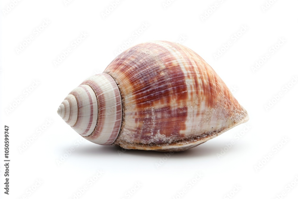 A shell on a white surface, great for design or photography projects A shell on a white surface, great for design or photography projects