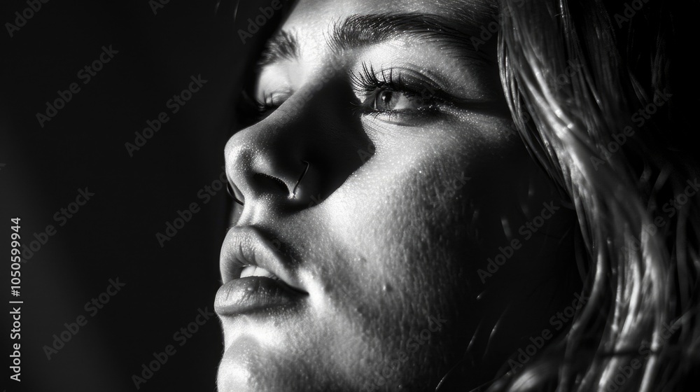 Fototapeta premium Portrait of a woman's face in monochrome tones
